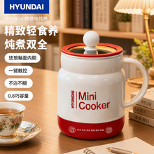 HYUNDAI养生壶小型迷你煮茶壶多功能炖煮一体防烫触控0.8L电炖杯