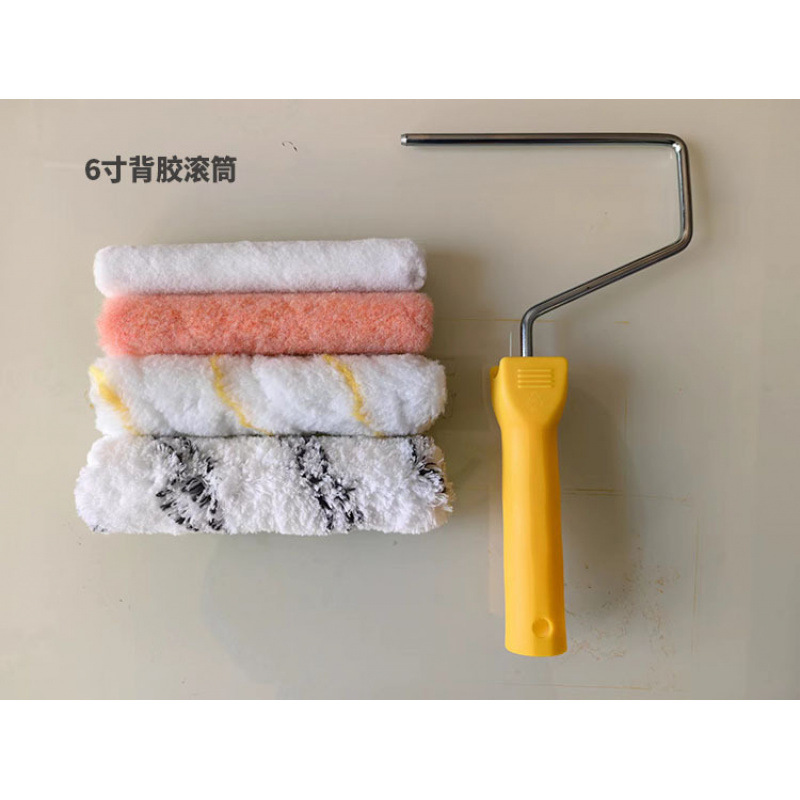 4 pulgadas 6 cepillo de rodillo pequeño mango corto 18cm mini núcleo de rodillo pequeño rodillo colocado barril de recubrimiento regalos de adhesivo