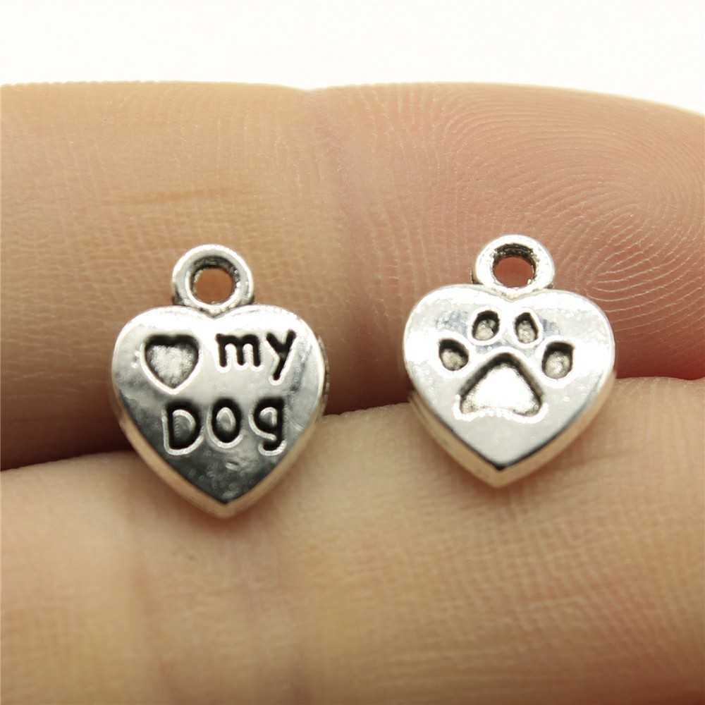 1 Piece Retro Letter Paw Print Heart Shape Alloy Plating Pendant Jewelry Accessories display picture 3