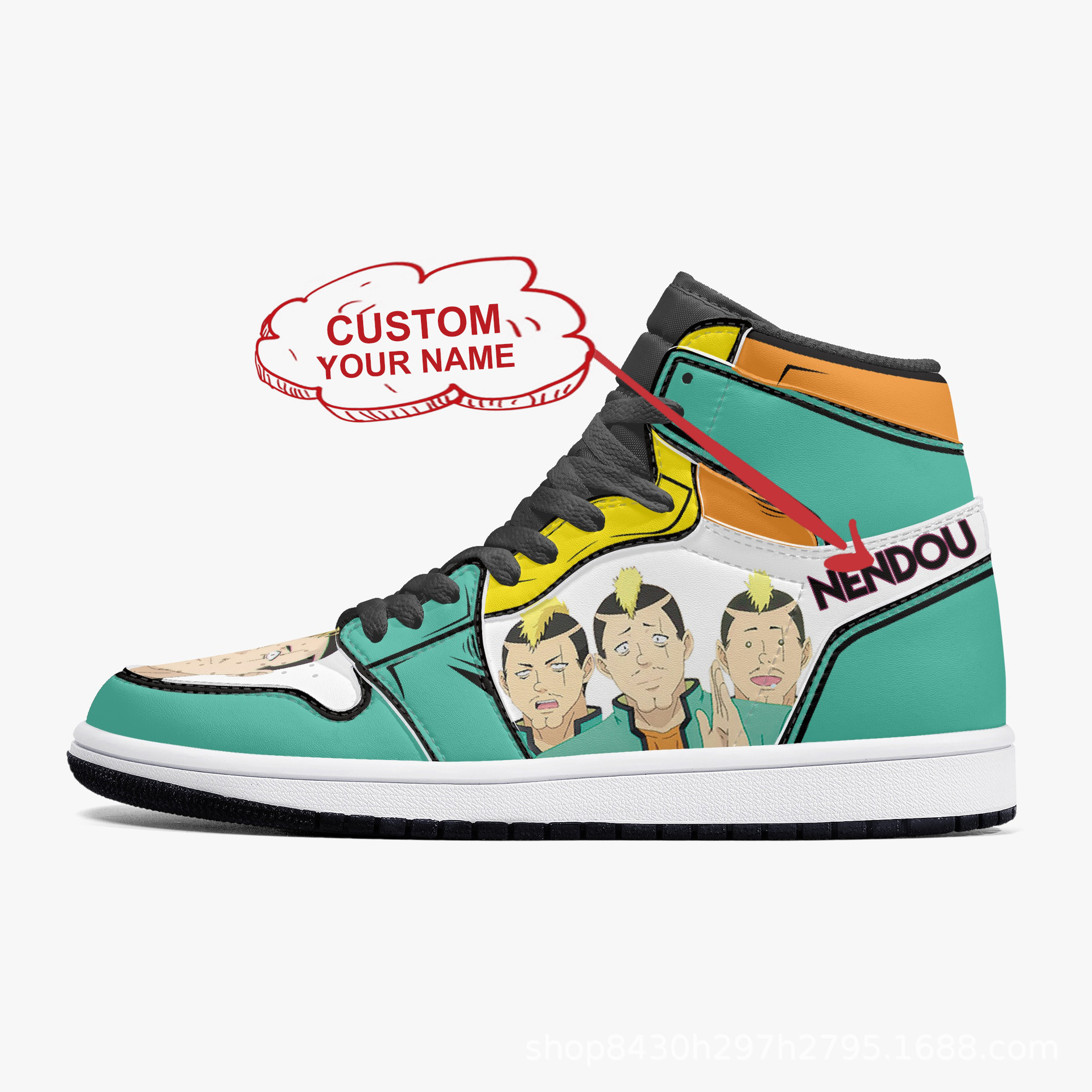 外贸爆款3D印花运动鞋高帮休闲板鞋来图定 制一件代发