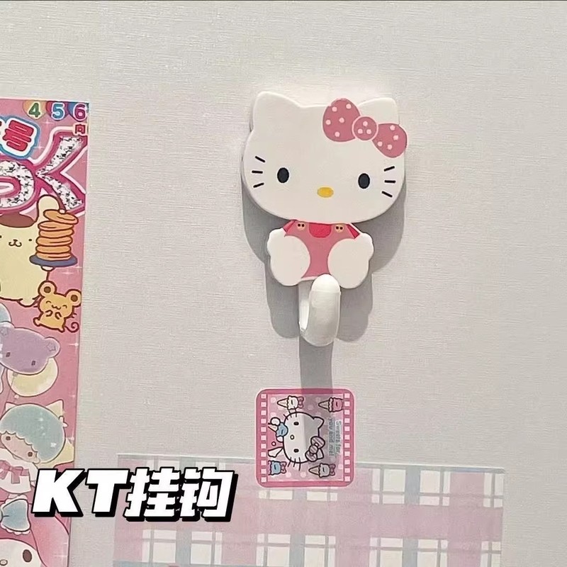 かわいいクリエイティブフックハローキティ家庭用重量漫画寮フック無痕装飾強重量フック|undefined