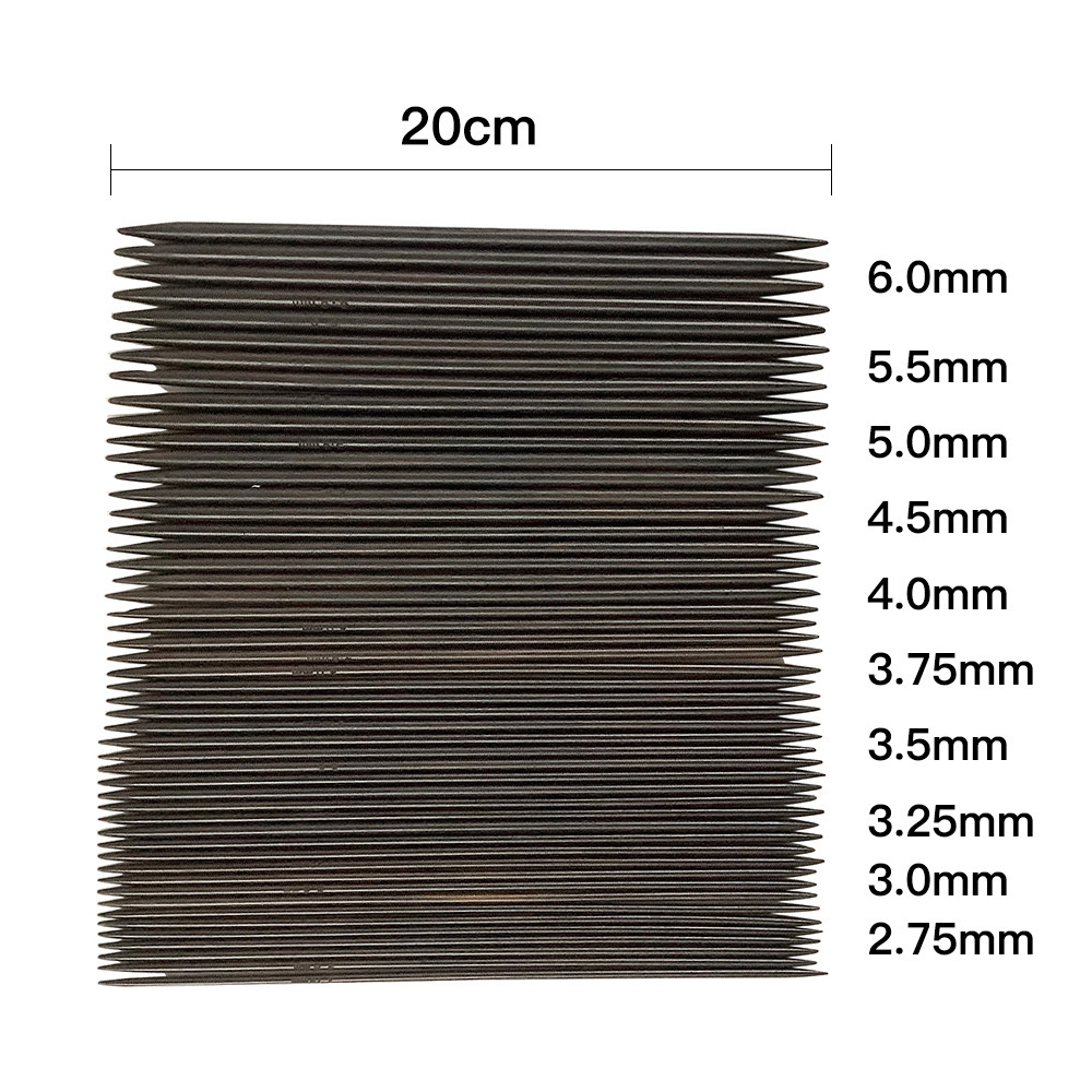 Herramientas de tejido aguja de lana aguja de palo de doble punta aguja de sándalo negro aguja de suéter un conjunto de 10 paquetes de 2.75-6.0mm PU