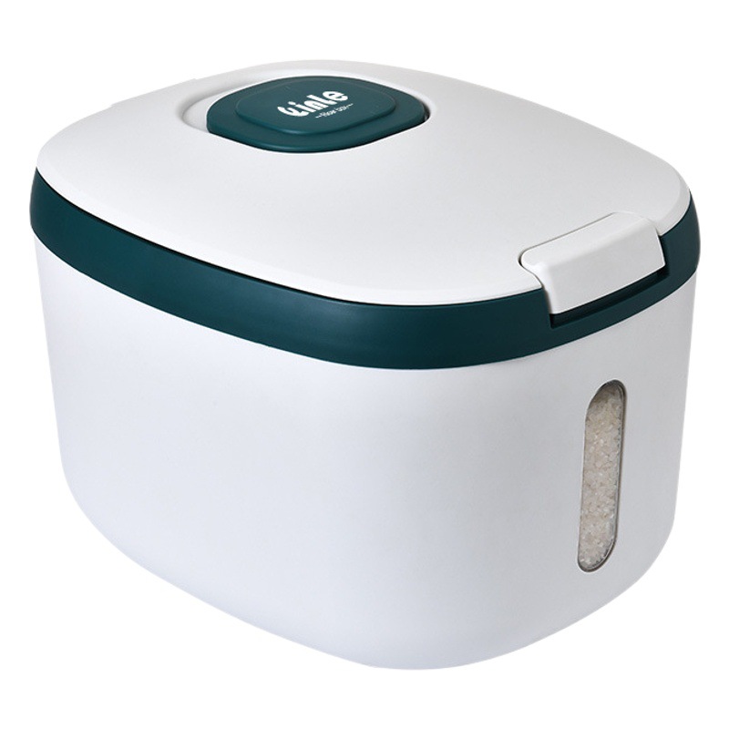 Suministro directo de fábrica de plástico sellado Cubo de arroz hogar a prueba de insectos a prueba de humedad cocina caja de arroz automático 20 L Cubo de arroz de plástico