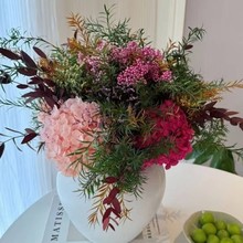 真花大花束玄关餐桌斗柜岛台客厅干花永生花摆件百搭花束家居装饰