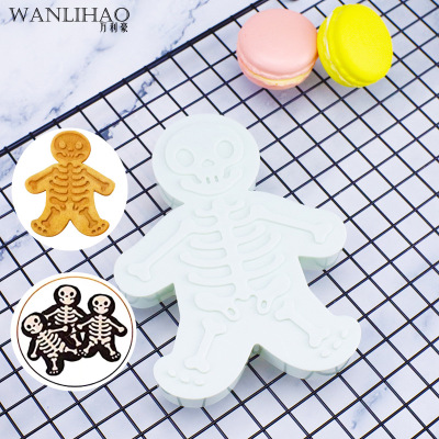 Halloween Cookie Cutters Skull Gingerbread Man Cartoon Cutters 3D three-dimensional Cookies biscuit DIY tool