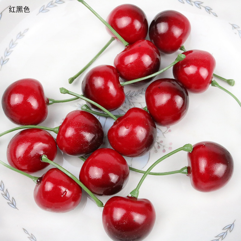 Simulation cherries black red cherry foam small cherry fruit window design children teach photography cake accessories