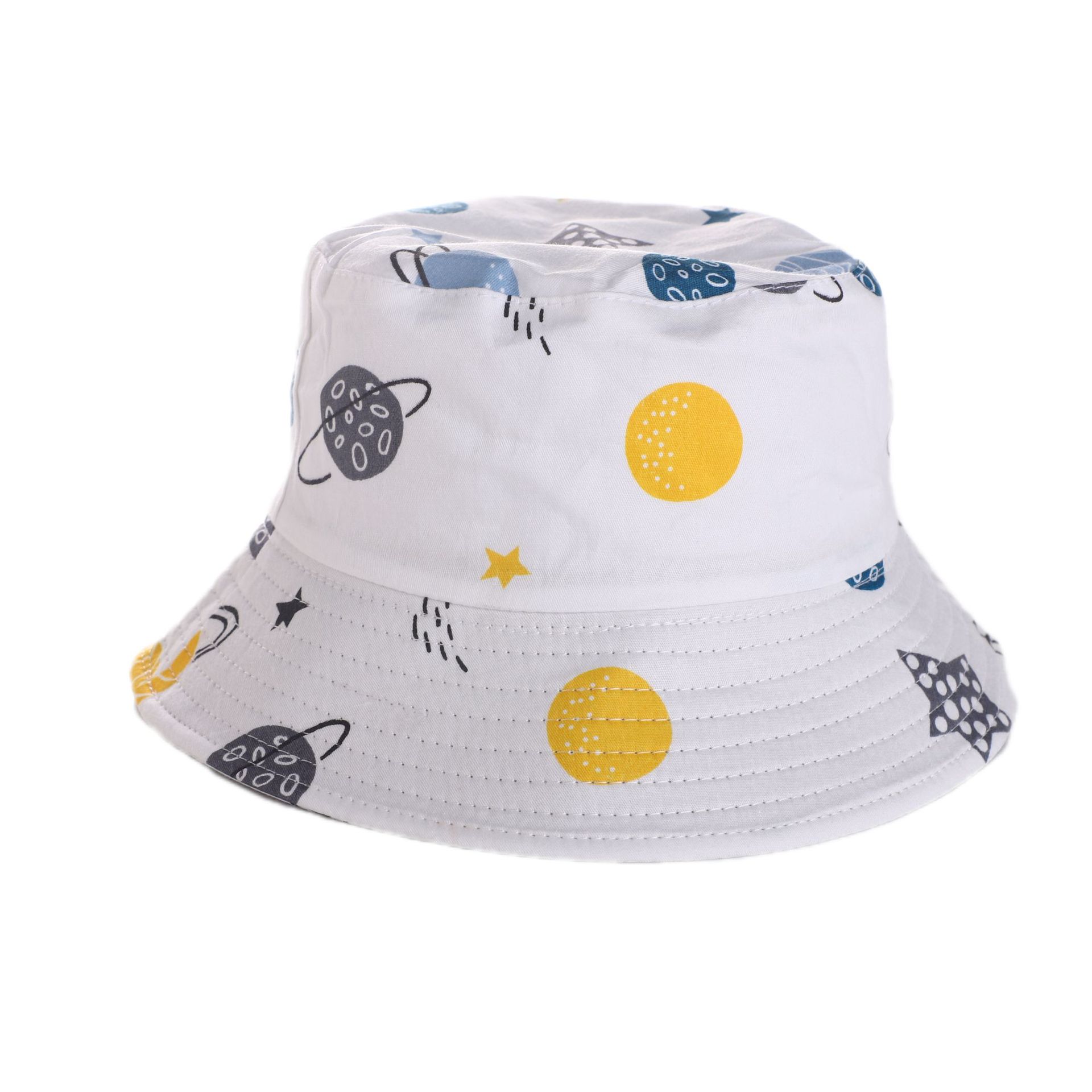 Nylon, Cotton Fabric Type Girl's Cartoon Style Simple Style Color Block Printing Bucket Hat