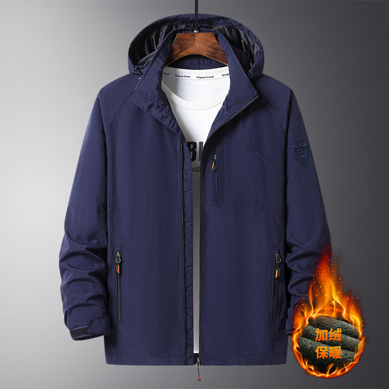 Otoño y invierno al aire libre chaqueta juvenil de tamaño medio y largo grueso impermeable y respirable chaqueta de hombre relajada