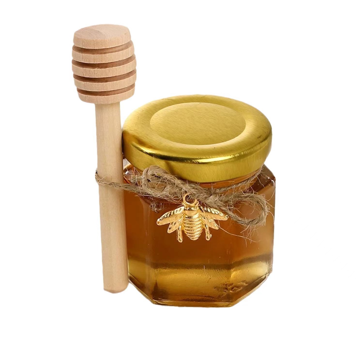 Amazon al por mayor 45ML seis botellas de miel de nido de pájaro botella de vidrio sellada de goma de gel de miel mermelada botella de prueba