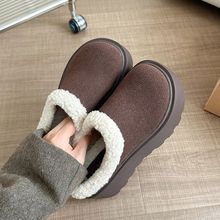 厚底女毛拖鞋勃肯鞋棉拖保暖棉鞋2024新款秋冬毛毛鞋包头拖鞋外穿