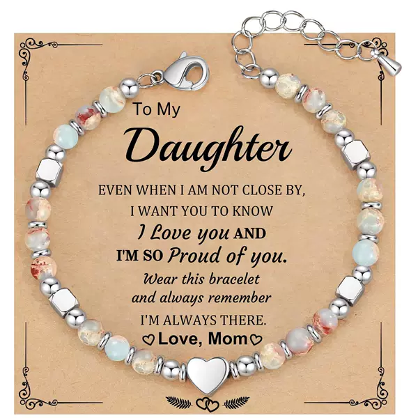 Amazon European and American Cross-Border 4mm Natural Stone Blue Shoushan Peach Heart Bracelet with Lobster Clasp Adjustable Stainless Steel Bracelet