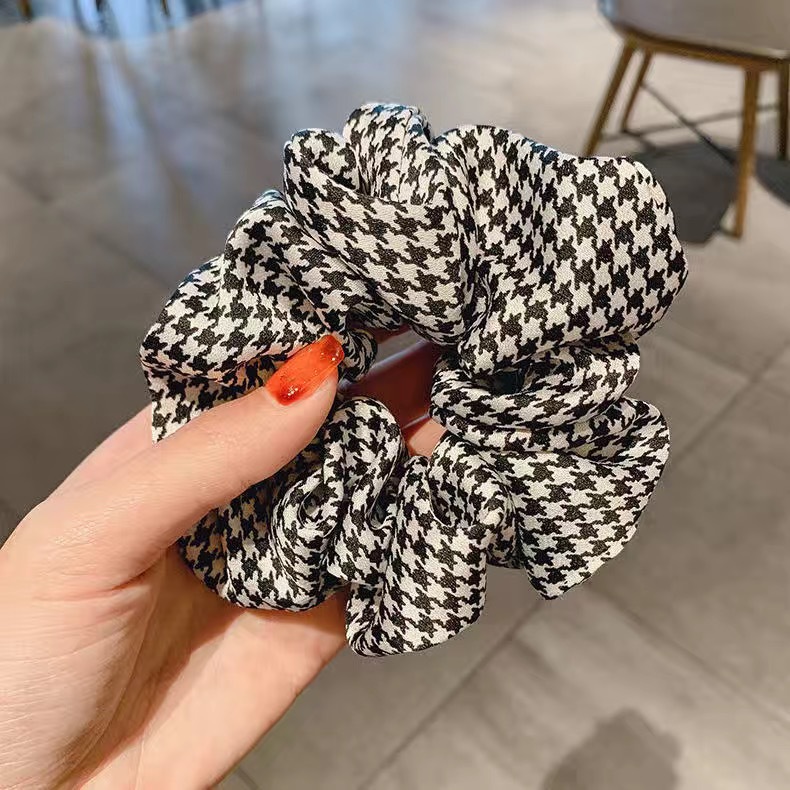Women'S Gender Retro Women'S Circle Lattice Leopard Cloth Hair Tie