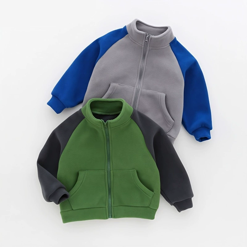 Детское флисовое пальто, детский весенне-осенний топ с зернистым встряхиванием для мальчиков и девочек, новый зимний большой детский утепленный свитер