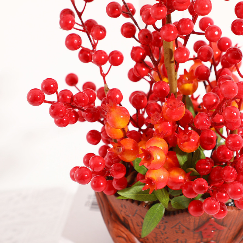 金儲けの赤い果物の高級な陶磁器の花瓶の家庭装飾のデスクトップの飾り物をシミュレーションして新居に引っ越して道具の卸売りを配置します。|undefined