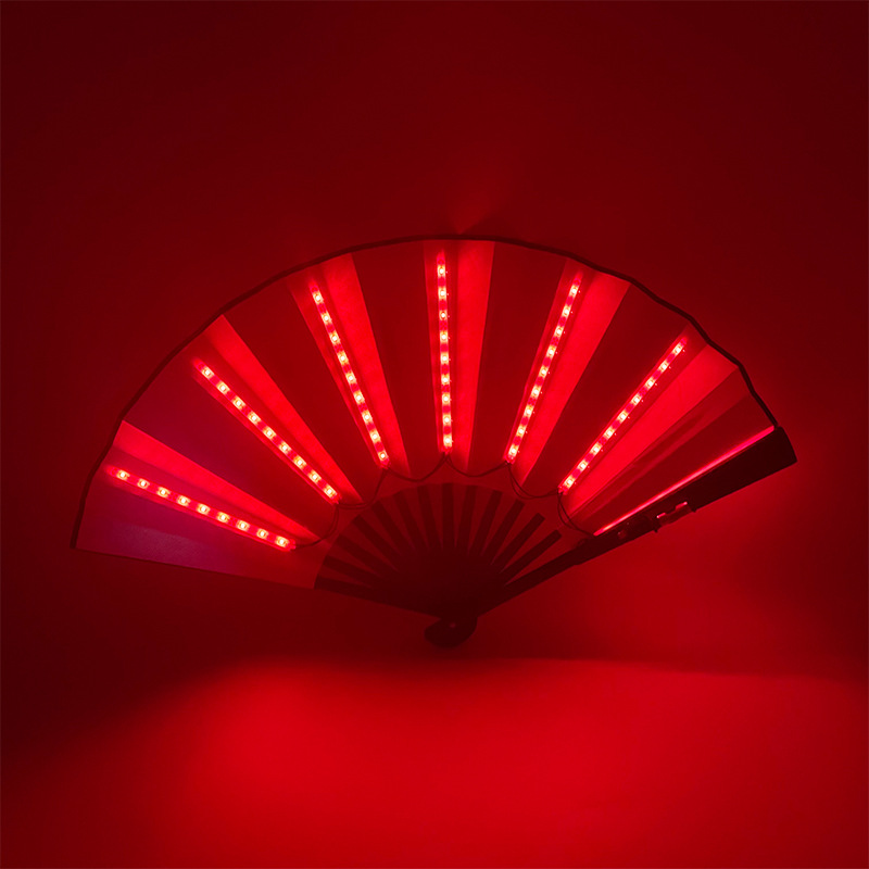 8-pulgadas luminoso ventilador luminoso colorido LED luminoso plegable ventilador bar discoteca fiesta escenario atmósfera props