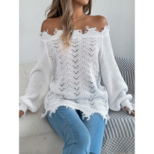 V 32412 Hollow off shoulder sweater �ο�¶��ë�¿羳����