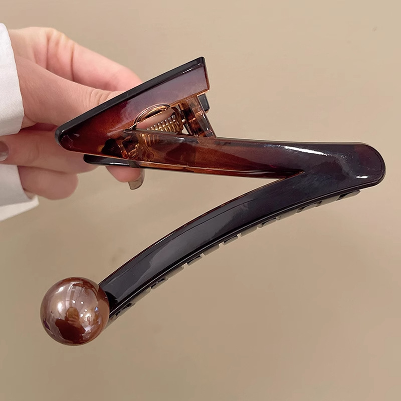 女性用の高級気質リボンクリップ、韓国風万能ヘアクリップ、後頭部のヘアシャーククリップ、ヘアクリップ、ヘッドドレス|undefined