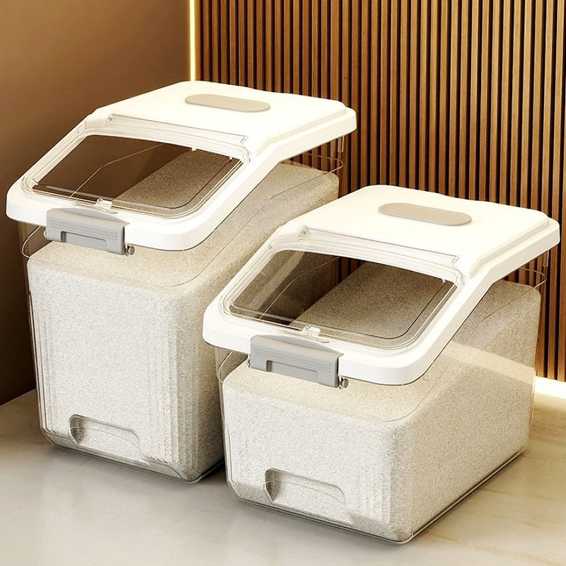 Rice Bucket Household Insect-Proof and Moisture-Proof Sealed Food-Grade Rice Bucket Box 15kg Rice Flour Cat Food Storage Tank Rice Cylinder Bucket