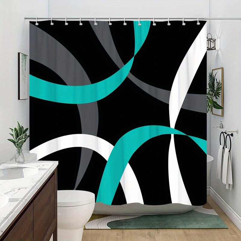 Amazon Cross-Border E-Commerce Abstract Curve Bathroom Curtain Art Works United States Europe North America Amazon Cross-Border E-Commerce Abstract Curve Bathroom Curtain Art Works United States Europe North America