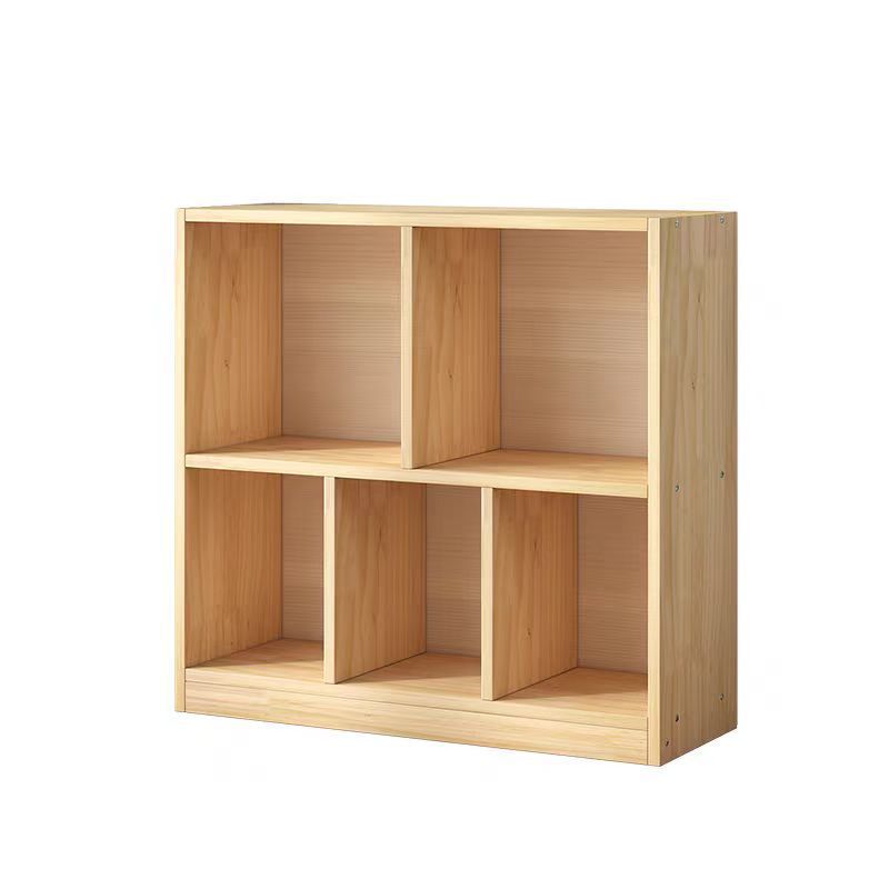 Children's Two-Layer Pine Wood Bookcase Solid Wood Varnish Bookcase Bookshelf Baby Toy Cabinet Storage Cabinet Solid Wood Prellis Cabinet