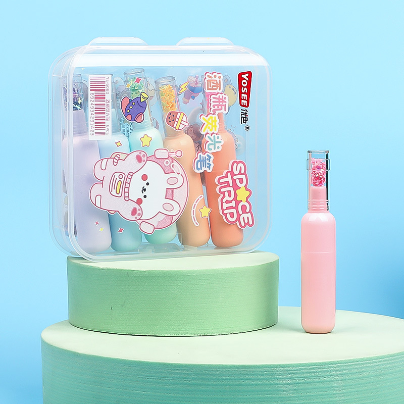 6080 botella de deriva rotulador estudiante diario pluma marcador lindo dibujos animados Etiqueta de dibujos animados botella de vino rotulador