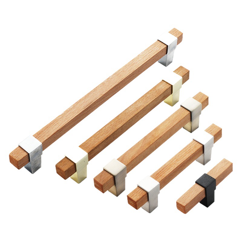 Mango de madera maciza Luz de lujo moderno minimalista gabinete manija del cajón gabinete del zapato armario manija de la puerta manija de un solo agujero