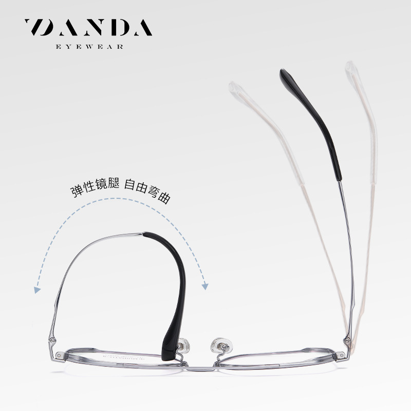 Spot al por mayor gafas de titanio puro ST6222 moda de doble viga para hombres y mujeres pueden equiparse con marco de lente de miopía lente plana galvanoplastia IP