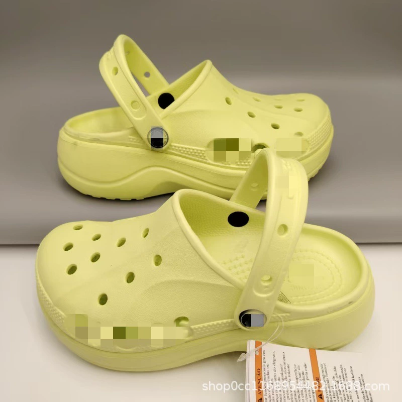 Женские сабо на толстой подошве, повседневные дышащие пляжные сандалии на высоком каблуке с полой подошвой