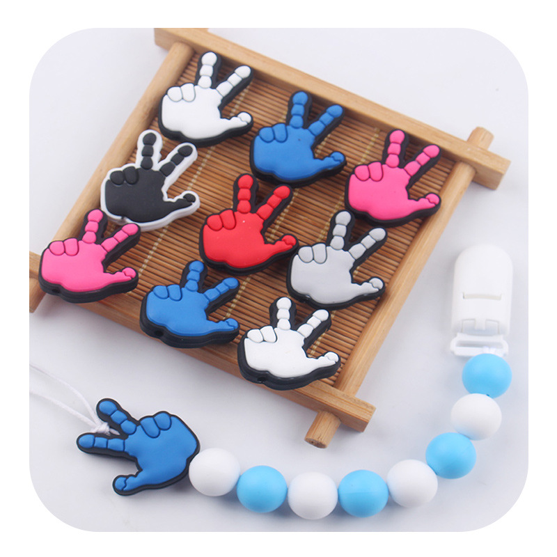Productos creativos para bebés DIY dibujos animados palma de silicona joyas para bebés tetas cadena de dientes molares accesorios de pulsera de diente nuevo