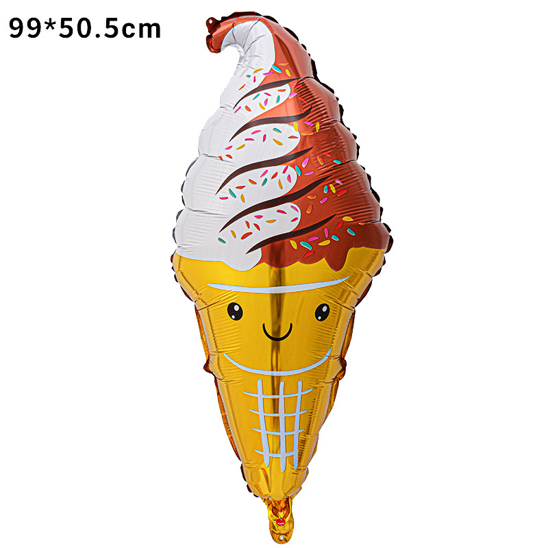 Balón de forma de globo de película de aluminio de forma de helado fiesta de verano decoración de aluminio para niños