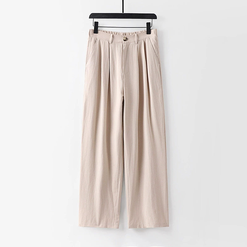 Новые льняные брюки, летние мужские повседневные брюки, прямые брюки, мужские брюки, белые хлопковые и льняные брюки, весенне-осенние брюки большого размера