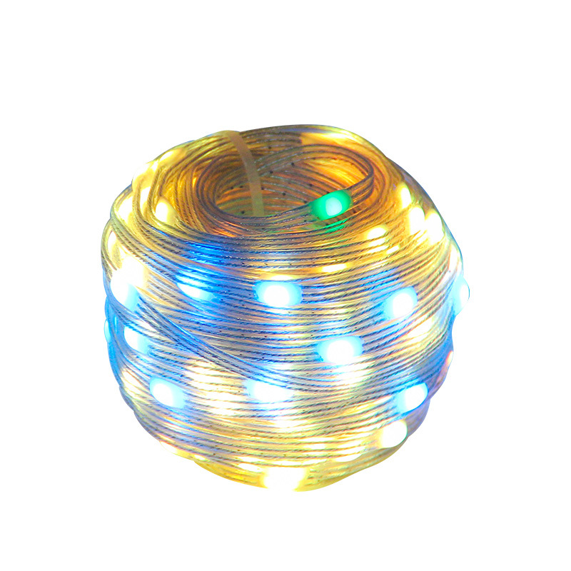 Nuevo LED punto de control Bluetooth APP mágico Color Control Remoto luces de cadena de cuero árbol de Navidad decoración de vacaciones luces de cadena de color RGB