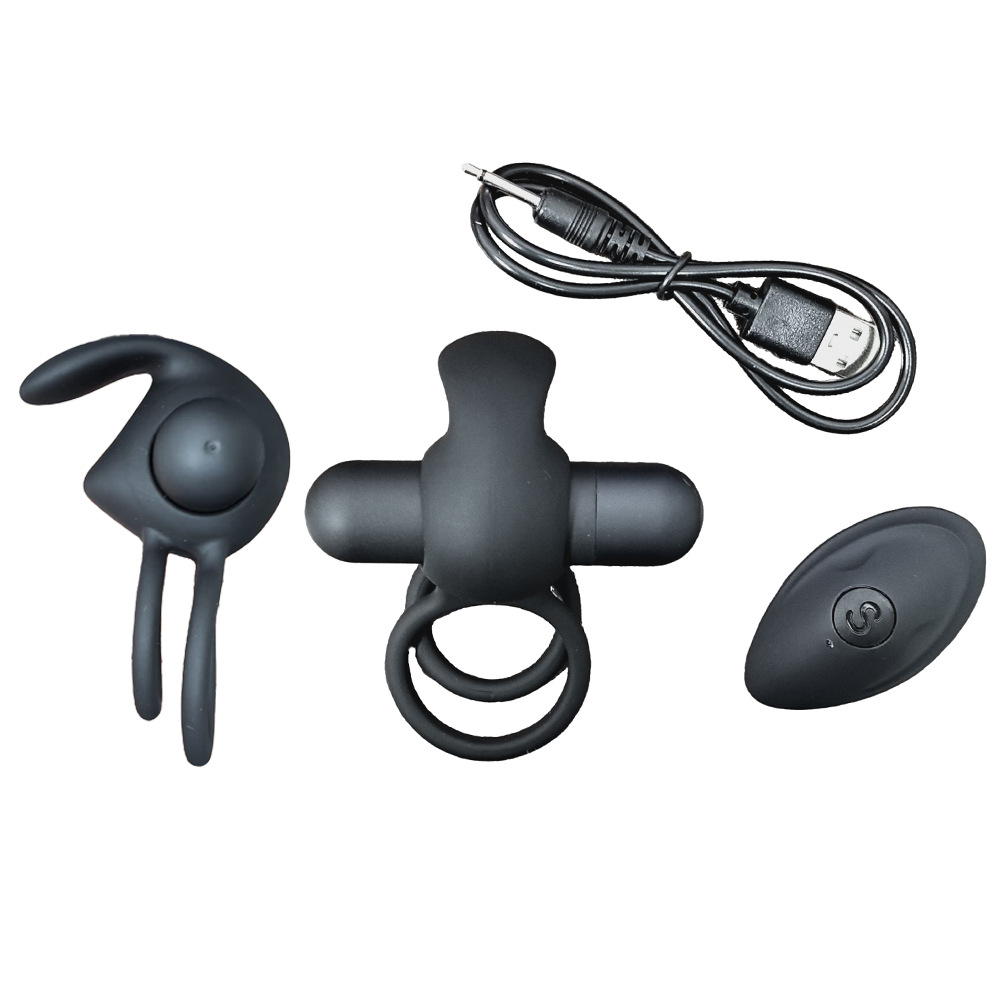 10-Frequency Rechargeable Remote-Control Vibrating Ring, Silicone Couples Ring for Clitoral Stimulation — detail image 1