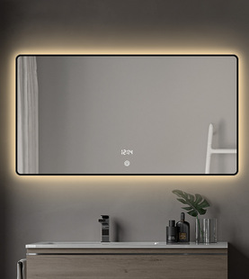 方形LED灯镜 厂家直营智能镜 背发光智能镜铝合金边框镜 浴室镜子-阿里巴巴