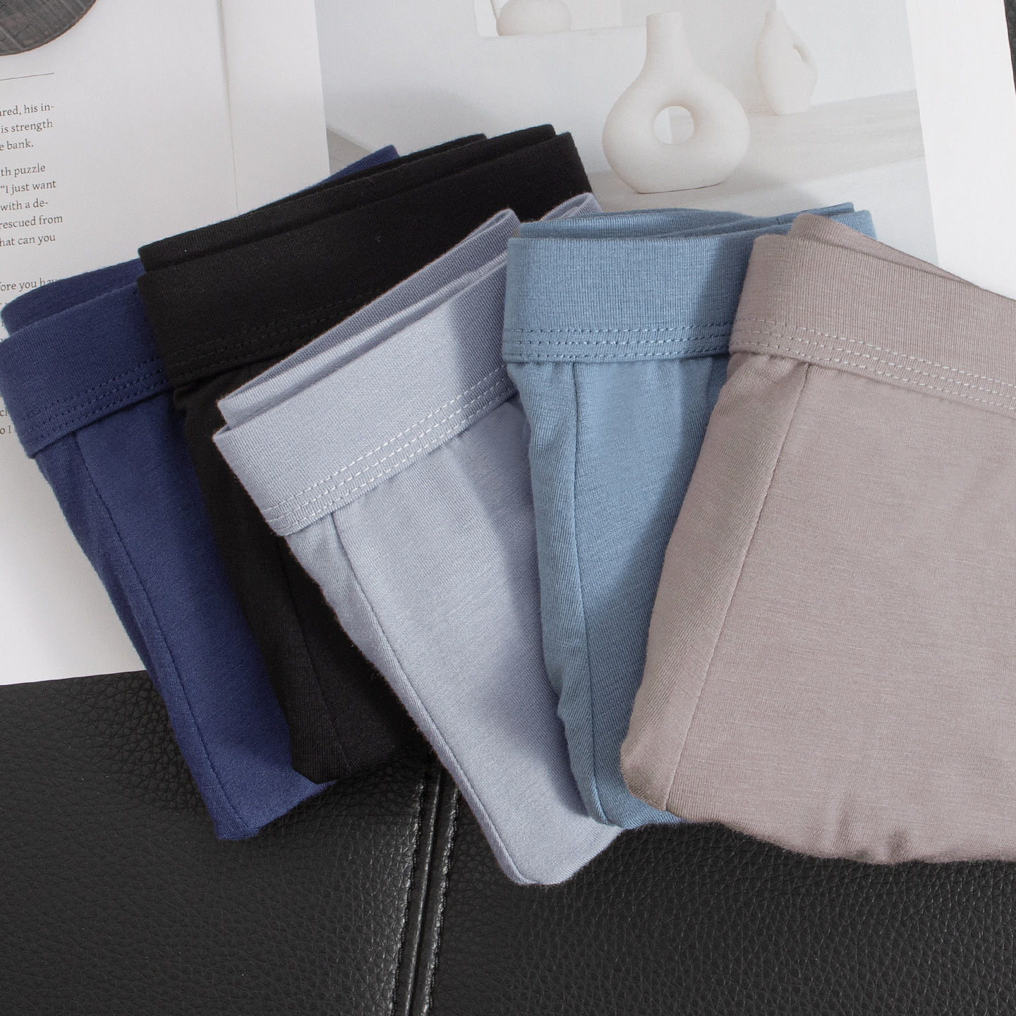 Pantalones modeladas flexibles para hombres, entrepierna antibacteriana, elástica de cintura media de color sólido, pantalones cortos de cuadrangular para niños.