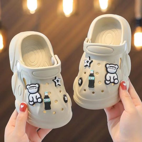 Parent-child children's sandals and slippers summer cartoon baotou hole shoes for men and women baby non-slip eva tasteless