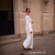 2025 New Summer Knitted Design A-Line Cut Out Versatile Thin Long-Sleeved Pullover Sun Protection Dress for Women Spring