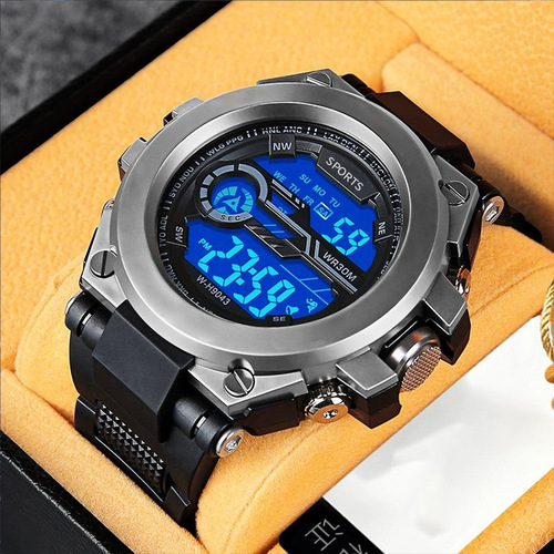 Men's Cross-Border Best-Selling Fashion Electronic Watch, Trendy and Stylish, Student Waterproof Night Light Sports Multi-Function Mechanical Watch, In Stock