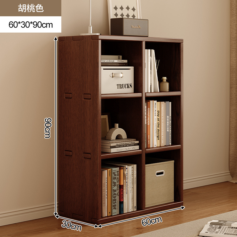 Estante de madera sólida toda la pared del gabinete de libros integral hasta la parte superior para la sala de estar color nuez pared completa gabinete de exhibición doméstica