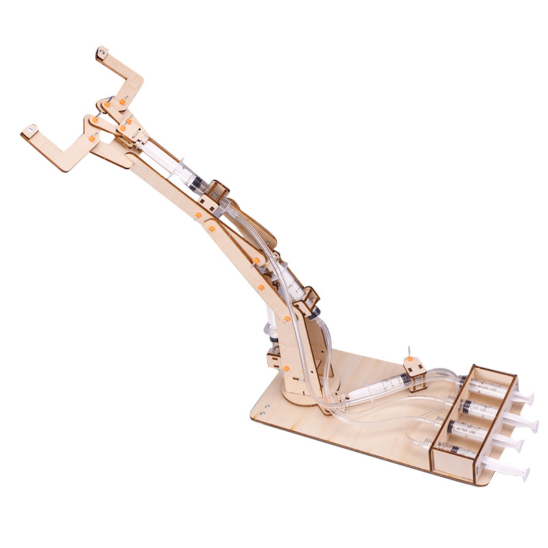 Science and Technology Small Production Invention Boy Handmade Wooden Hydraulic Mechanical Arm Middle School Students Scientific Experiment DIY Materials