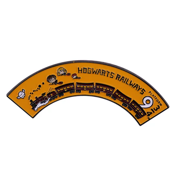 Cute Cartoon Style Hogwarts Train Brooch Platform Badge Leading to the Wizarding World