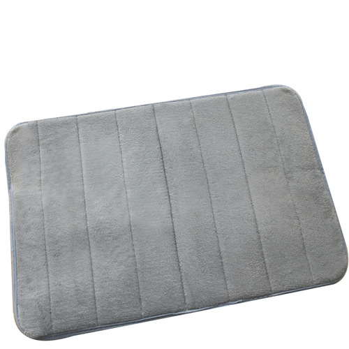 Solid Color Coralline Velvet Entrance Mat, Flat Pressed Flower Stone Memory Foam Absorbent Door Mat, Kitchen Foot Mat, Cross-border