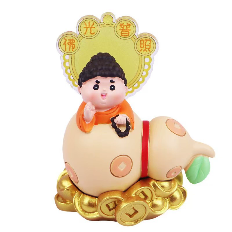 National trend creative blessing green gourd fairy ornaments good luck God of Wealth work station desktop decoration car center console decoration
