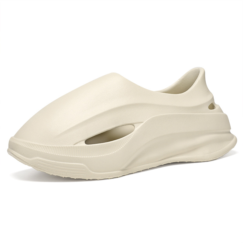 Zapatos con agujeros para hombre verano 2025 nuevo estilo de uso exterior, pisa mierda, sandalias de playa de suela blanda, sandalias de hombre de suela gruesa