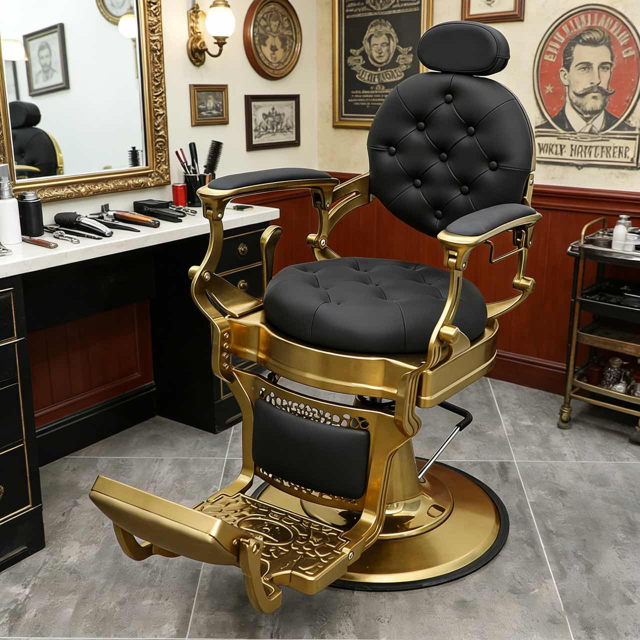 Barber transfronterizos silla de barbería para hombres silla de barbería especial salón de barbería silla de afeitar elevación image 10