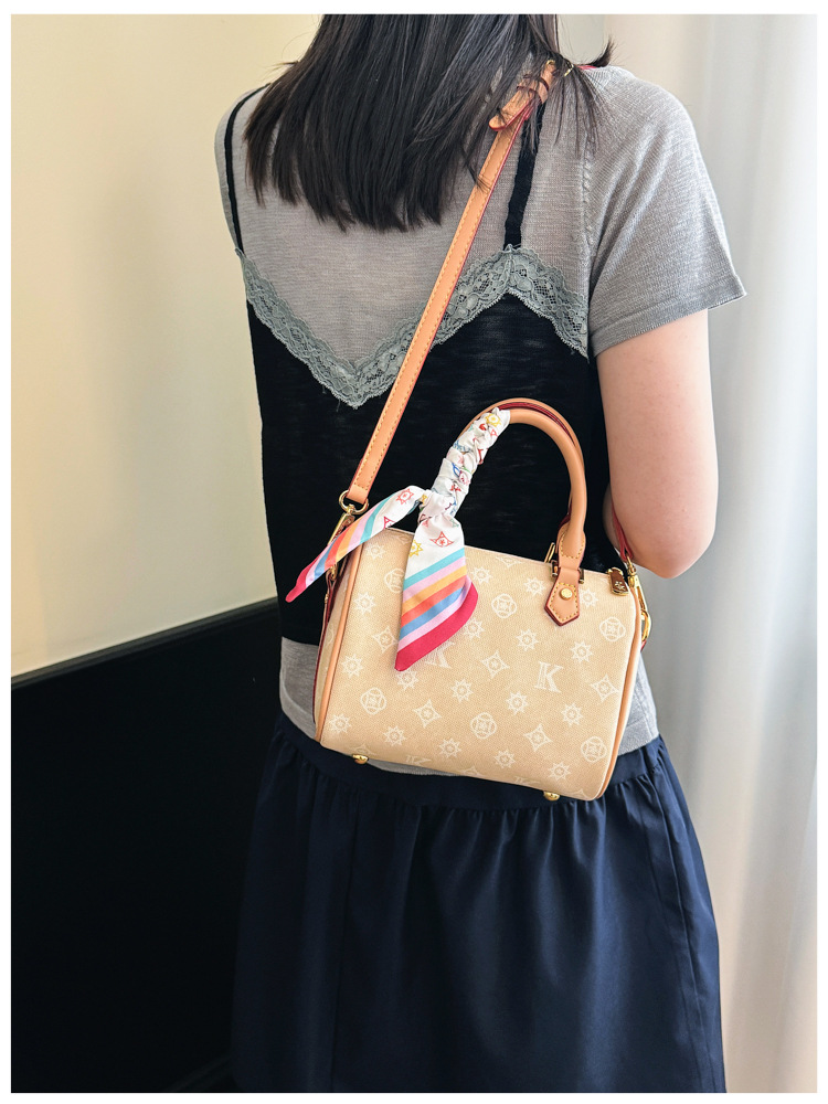 Neuer Stil Boston Bedruckte Kissentasche für Damen Vielseitige Einzel-Schulter Crossbody-Tasche Weiche PU-Leder Damenhandtasche für den Täglichen Gebrauch – Detail 14