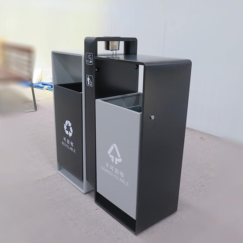 户外不锈钢垃圾桶市政环卫桶身旋转式分类垃圾箱广场商业街果皮箱
