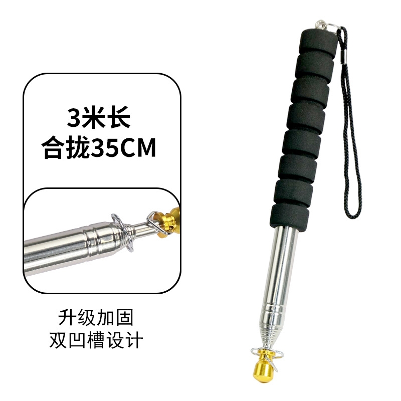 Guía turística retráctil mano fija 2 m bandera 1 m al aire libre engrosse contraído bandera 3 m latigaz 2.5