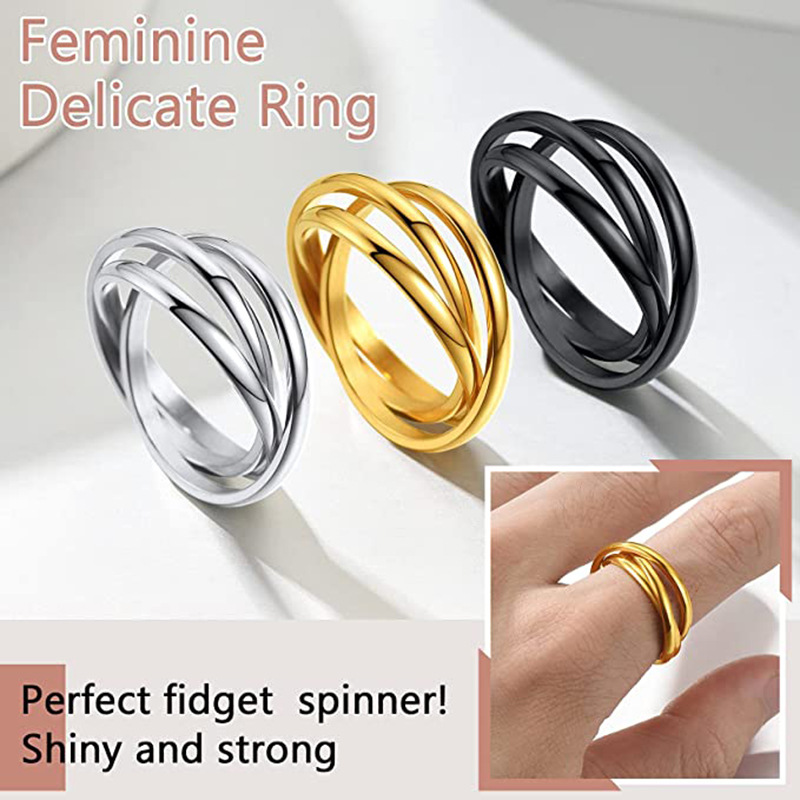 Fashion Geometric Titanium Steel Patchwork Rings 1 Piece display picture 1