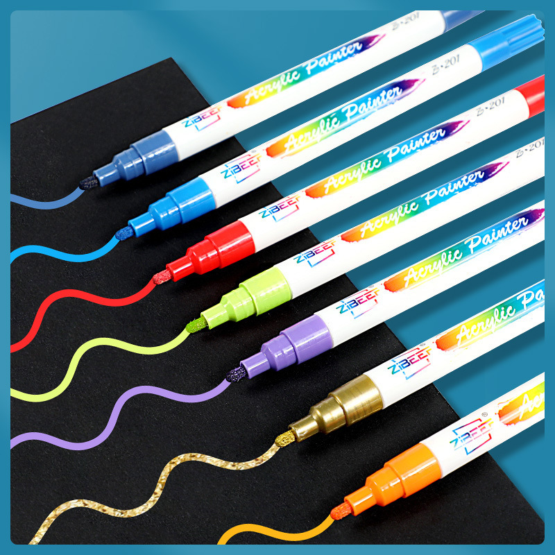 Juego completo de 120 colores marcador acrílico 2,0 cabeza redonda apilable impermeable inodoro arte cepillo Multi-propósito marcador